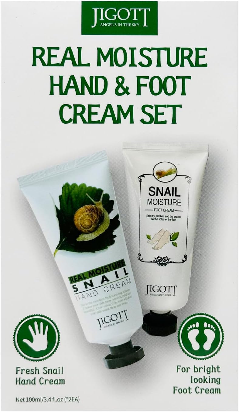 Jigott - Real Moisture Snail Hand & Foot Cream Set 3.4 FL OZ/100ml Each