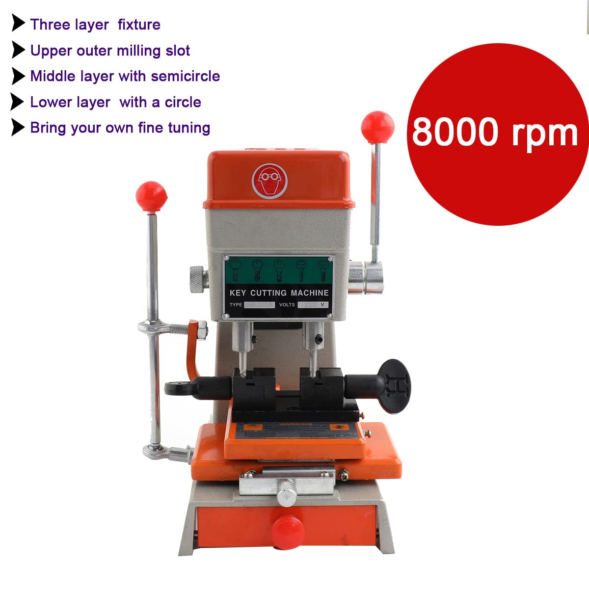 Schlüsselkopiermaschine Schlüsselvervielfältiger Schlüsselfräse Maschine Säulenbohrmaschine Automatische Schlüsselkopiermaschine Professionelle Schlosser Werkzeug 120W