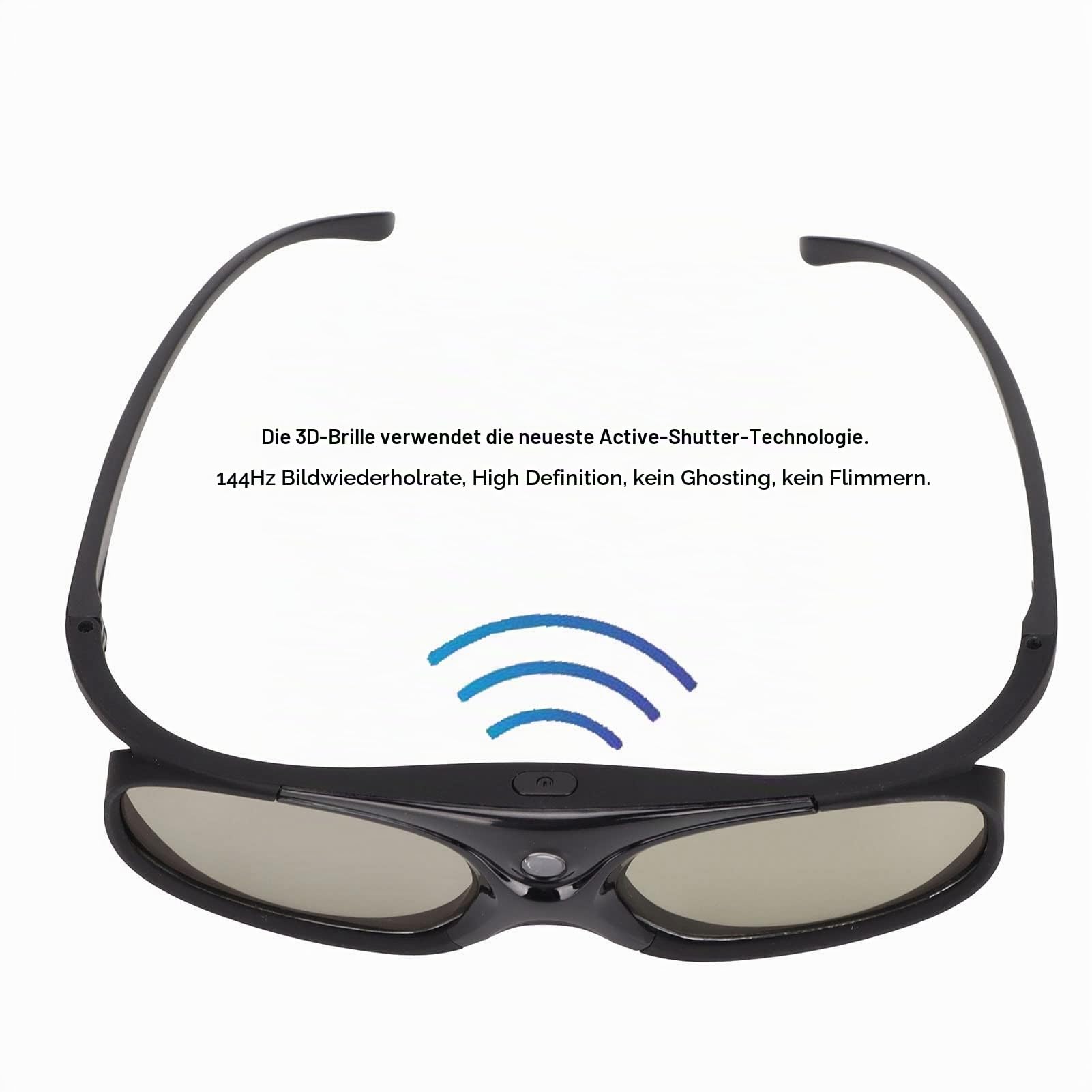 2 Stück DLP Link 3D-Brille, 144Hz Active Shutter 3D-Brille, Wiederauf Ladbare 3D-Gläser für DLP Link 3D-Projektoren, 3D-Sichtbrille für ZX4 H1, für G1 G3 X1 3D-Projektor