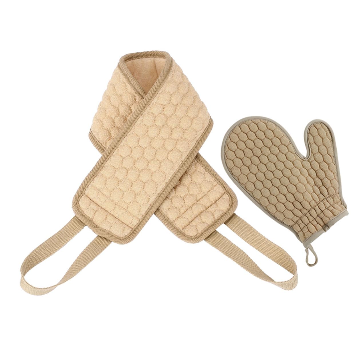 PartyKindom 2Pcs Exfoliating Back Scrubber Double Sided Bath Gloves Rubbing Towel for Shower Durable and Comfortable Body Care Accessories