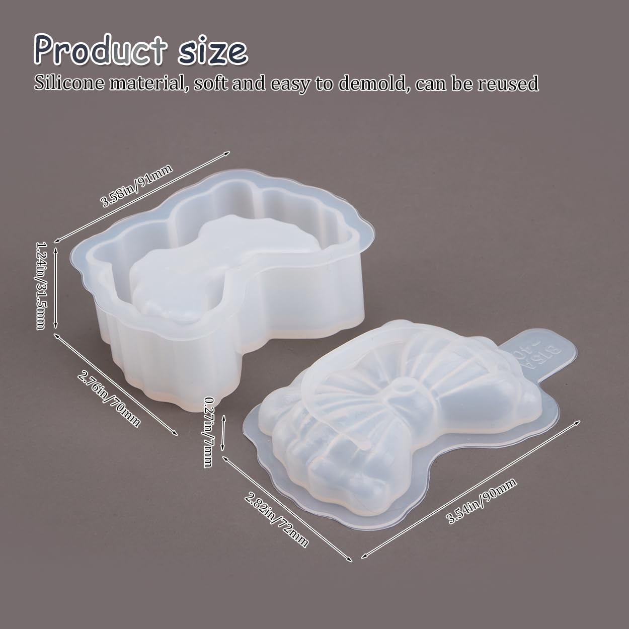 KOOBOOK 1Set Creative DIY Bow Jar Resin Mold with Lid Butterfly Storage Moulds for Epoxy Resin Casting Versatile Storage Box Mold for Aromatherapy Candle Making and Jewelry Organization image 4
