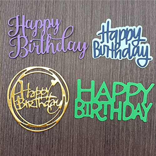 Katutude Happy Birthday Die Cuts For Card Making, Scrapbooking Cutting Dies Letters Metal Die Cut Embossing Stencil For Paper Card Making Photo Album Decor #TOP3