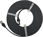 Elfcam - 30m/98,4ft Chat 6A Câble Ethernet plat pour Starlink Gen 3 & Mini – 10Gbps Haute vitesse RJ45 LAN Câble, IP68 Design étanche et flexible 9.2x3.2mm pour l'installation de murs ou de conduits à l'intérieur/à l'extérieur
