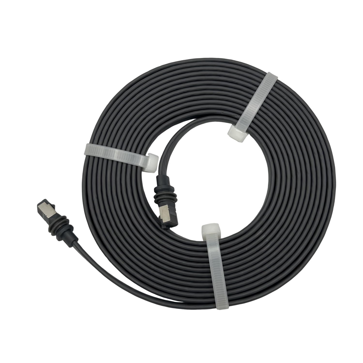 Elfcam - 10m Cavo Ethernet Piatto Cat 6A per Starlink Gen 3 e Mini – 10Gbps, RJ45, IP68 Impermeabile e Resistente al Calore, 9.2x3.2mm, Flessibile per Installazione su Parete Interna/Esterna