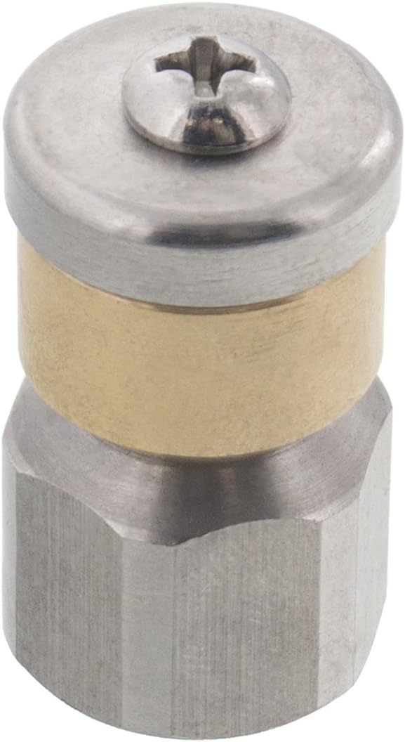 Erie Tools Rotating 1/4 Sewer Jetter Nozzle for Drain Cleaning 2.0 Orifice, 4000 PSI, Max Temp 300 F