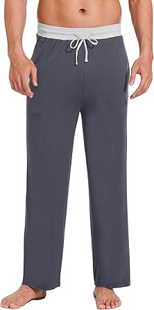 LazyCozy Bamboo Viscose Mens Pajama Pants with Pockets Soft Lightweight Lounge Pants