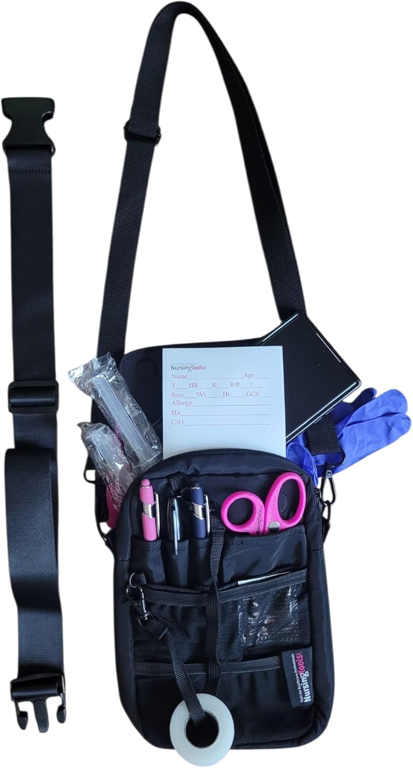 Joey Nurse Fanny Pack Multi Compartment Waist Organizer Tool Bag for Students, Practitioners & Medical Professionals (Black)