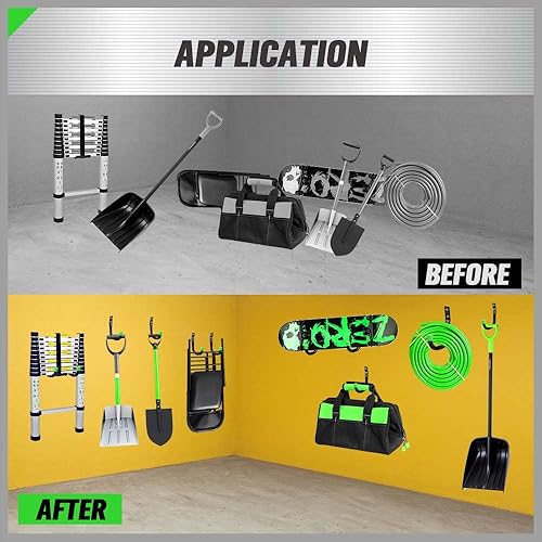 Miniatura 41 de Ganchos de almacenamiento de garaje resistentes, 6 ganchos de bicicleta para pared de garaje, ganchos de garaje utilitarios, gancho en J de montaje