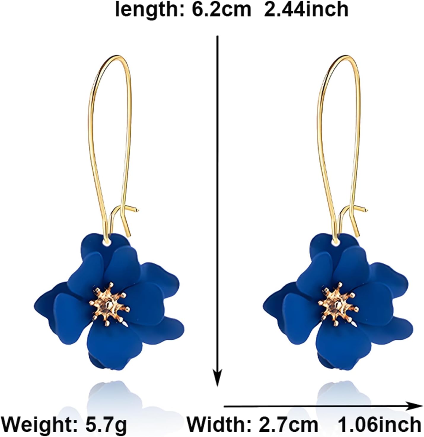 Handmade Boho Flower Earrings for Women Statement Exaggerated Layered Floral Petal Earrings Lightweight Bohemian Daisy Flower Earrings Tropical Hawaiian jewelry - Image 6