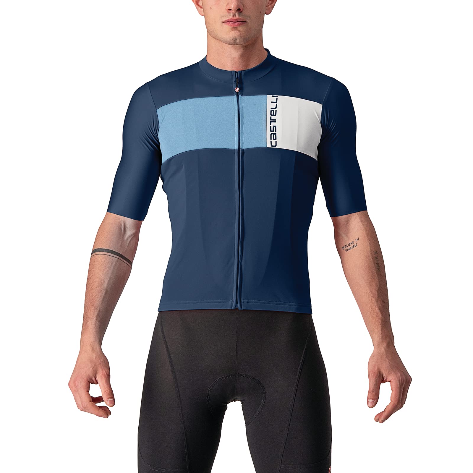 CASTELLI 4522023-424 PROLOGO 7 Jersey Men's T-Shirt Belgian Blue/Drive Blue-Silver Gray S