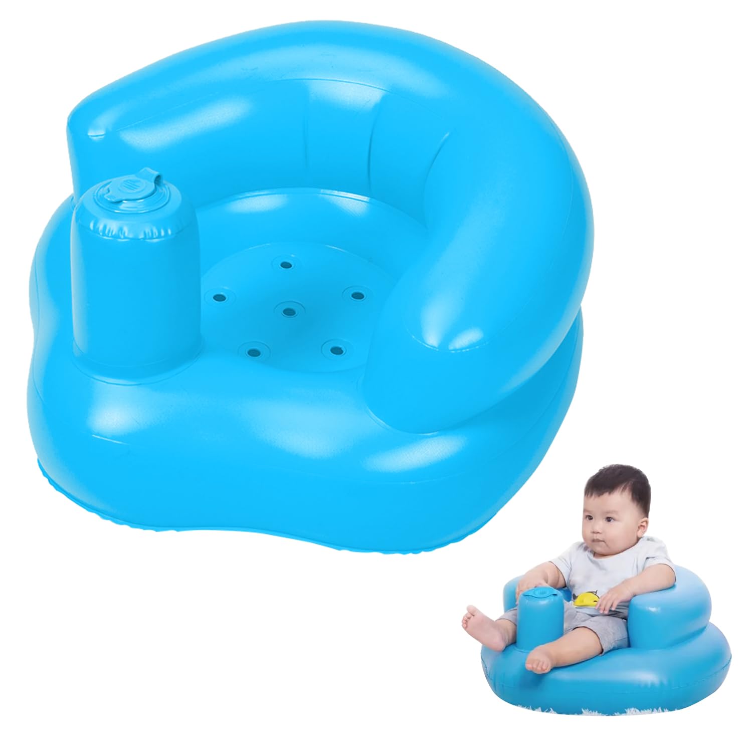 Seggiolino da Bagno gonfiabile per bambino, Sedia Portatile per Neonati e Bambini, con Pompa d'Aria Integrata