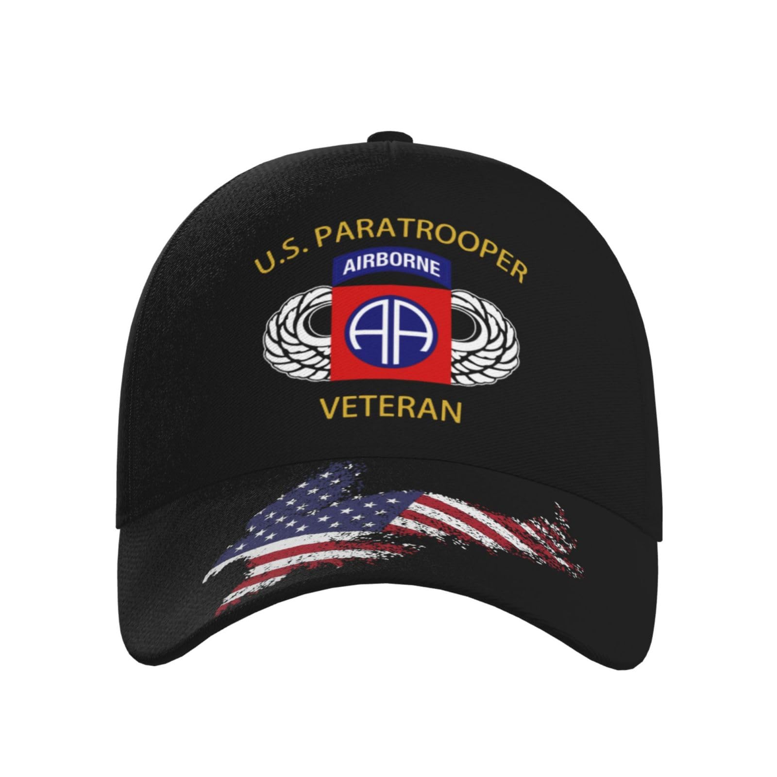82nd Airborne Division US Paratrooper Army Veteran Baseball Cap Adjustable Unisex American Flag Hat