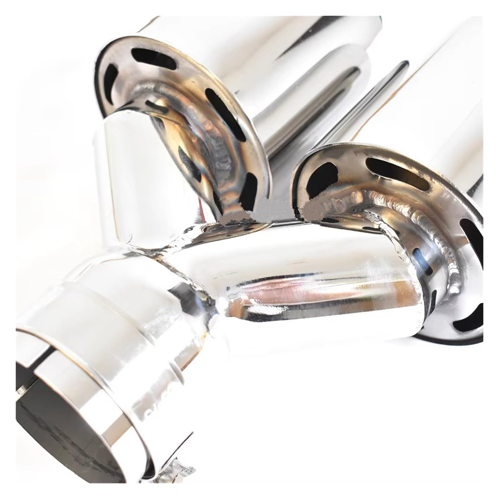 Extremo de Escape Tubo Escape Universal Acero Inoxidable Para Automóvil Con Doble Punta Silenciador Punta de Tubo de Escape(ID 63 OD 76 MM)