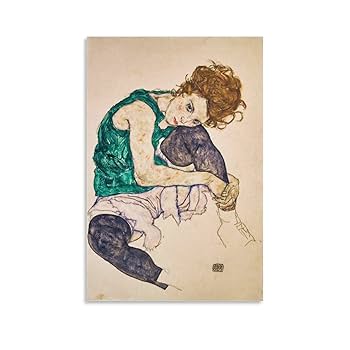 Egon Schiele 線画 木製フレーム付き Egon Schiele 線画 木製フレーム付き