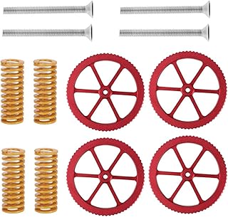 iplusmile Conjunto de acessórios vermelhos kit de nivelamento de cama de aquecimento de impressora 3D Kit prático de nivelamento de impressora, kit de porcas de nivelamento de impressoras, kit de moldes de impressoras 3D