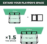 Vista 3 de FXW AuraSpace - Cerca acrílica para perros pequeños, para interiores, 24 pulgadas, 2 paneles, incluye 1 puerta y 1 panel, color negro