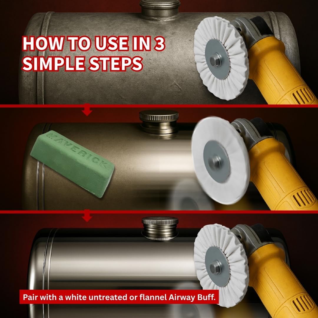 Renegade Products G16 Green Rouge Coloring Compound Bar – Metal Polishing Compound for Buffing Wheels – Fine Finishing for Aluminum and Stainless Steel