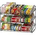 Deco Brothers Stackable Can Rack Organizer for Kitchen and Pantry, 3 Tier, Black