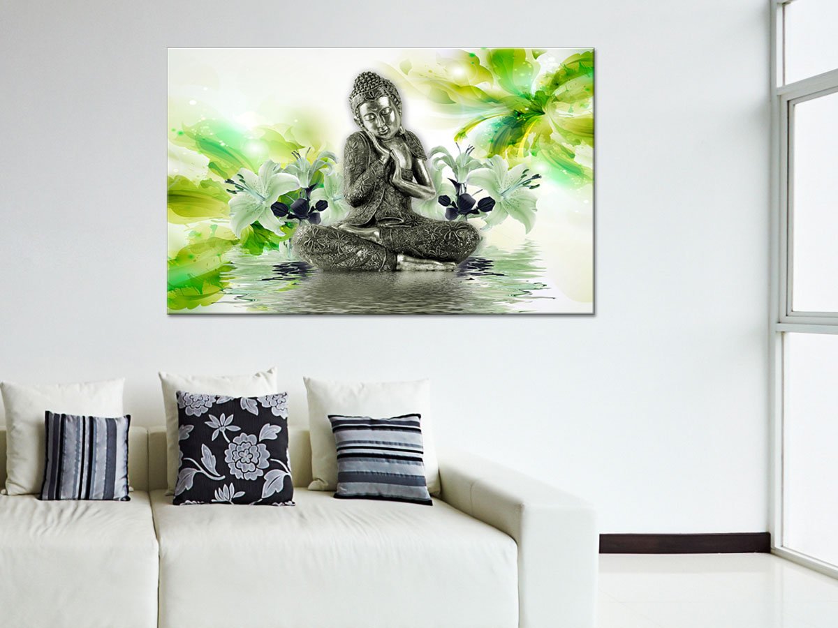 DECLINA Quadro Zen Su Tela 25x25 Cm: Stampa Quadrata Con Motivo Rilassante, Decorazione Da Parete In Stile Orientale, Made In France