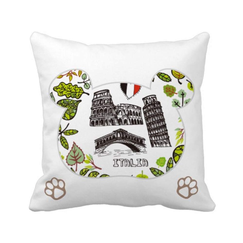 Housse de coussin carrée Pise Rialto Pont du Colosseum pour décoration intérieur
