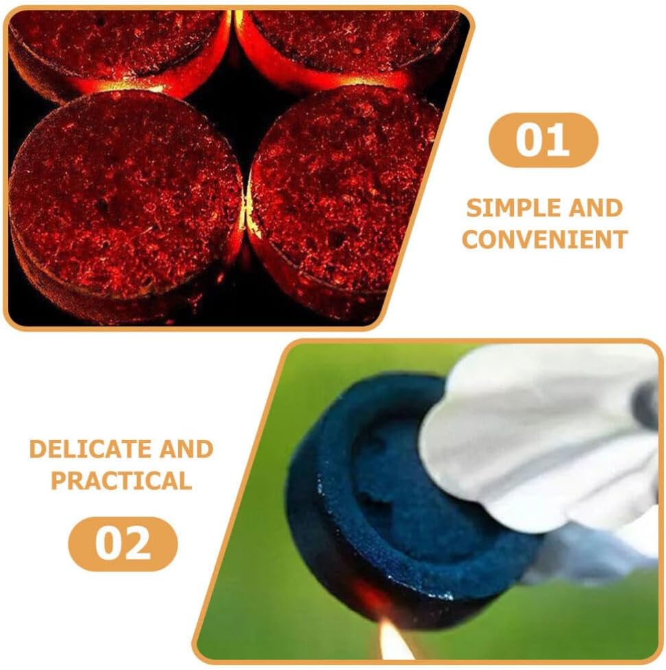 Milisten 70pcs Natural Charcoal Tablets for Barbecue Fire for Camping Outdoor Grilling and Picnic Use Smokeless Household Charcoal for Fire Pits and Stoves