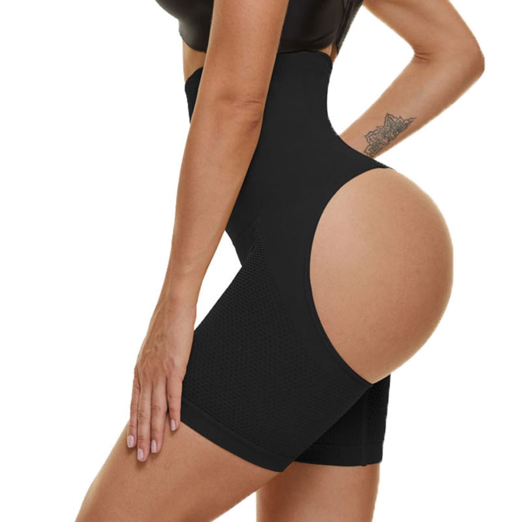 ISCBAFYX Body z funkcją treningu talii, push up, unoszą pośladki, figi wyszczuplają brzuch, spodenki modelują ze stali szydełkowej