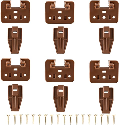 Kenlin Rite Trak - Guía de riel y deslizadores de 1 cajón, 6 juegos de correderas de plástico para cajones de montaje central, se adapta a la