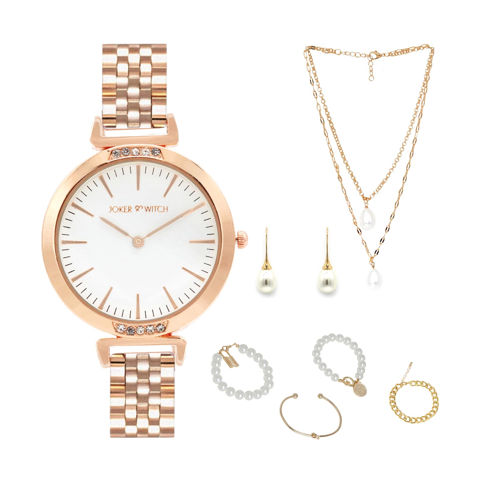 Joker & Witch Gleaming Pearl Love Stack Womens Watch Gift Sets (B0CC4YCVDS) Amazon Price History, Amazon Price Tracker