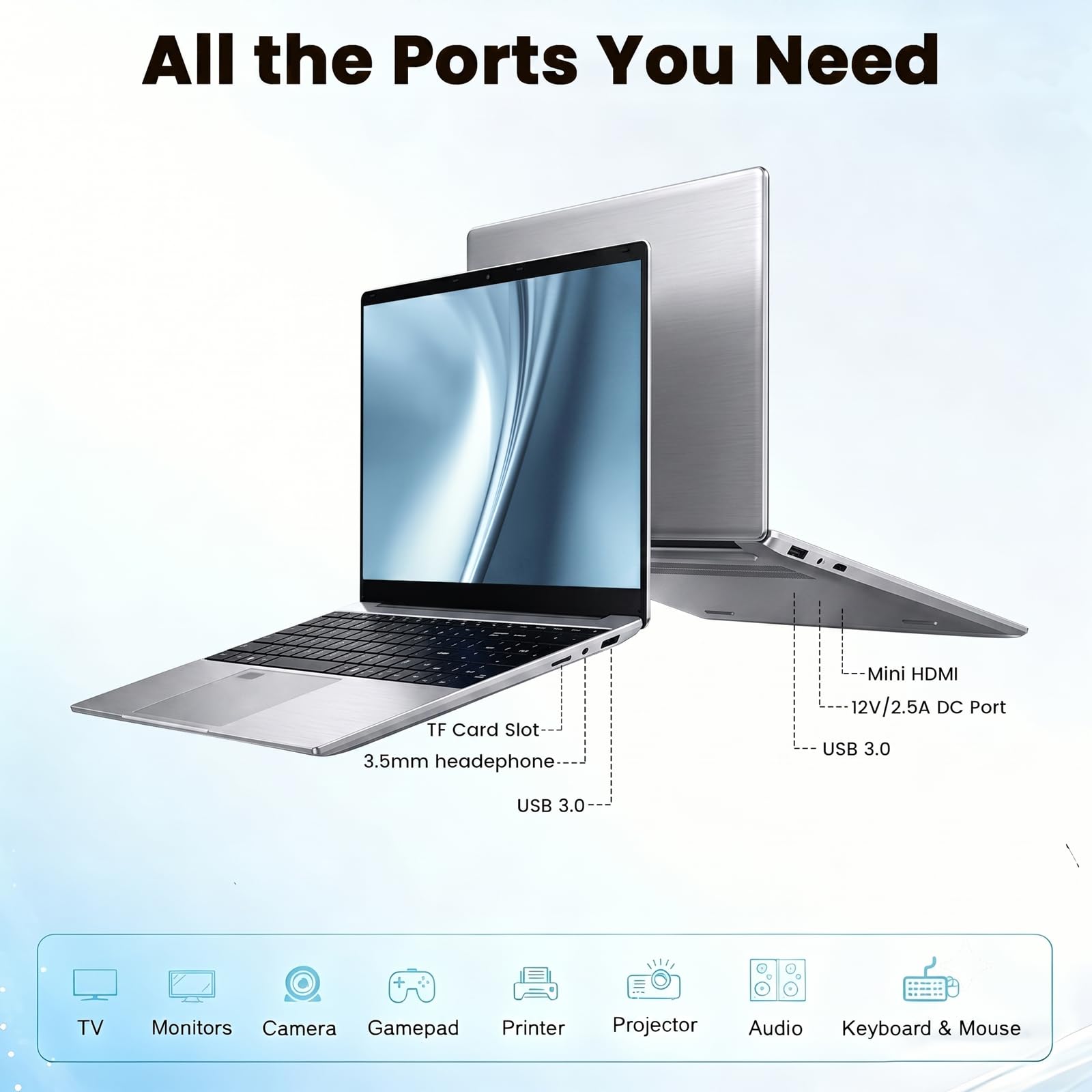 Kayoote 15.6" Computer Portatile Win 11 Pro, 8GB RAM 512GB SSD, Display 1080P FHD, Processore 3855U, Tastiera Retroilluminata, Impronta Digitale, USB3.0, 5000mAh, PC per Ufficio e Scuola