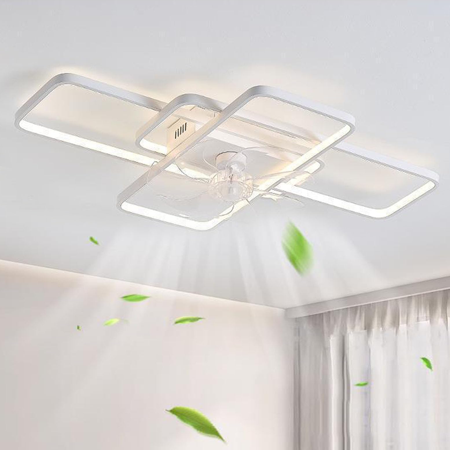 Plafonnier LED moderne dimmable 80W blanc anti-fatigue visuelle - 8