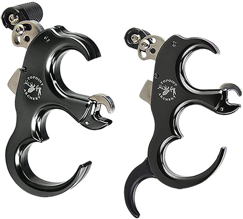 NMCPY Bow Release Aid 3 or 4 Fingers Automatic Archery Release Aluminium Alloy Thumb Trigger for Compound Bow Accessory (Black) : Sports & Outdoors