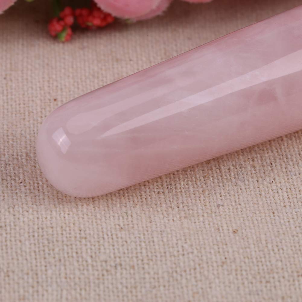 HERCHR Kristall-Gesichtsmassage-Werkzeug, Gua Sha-Gesichtswerkzeug mit stabförmigem Gua Sha-Stein für die Gesichtsmassage Akupunkturpunktmassage(Rosa)