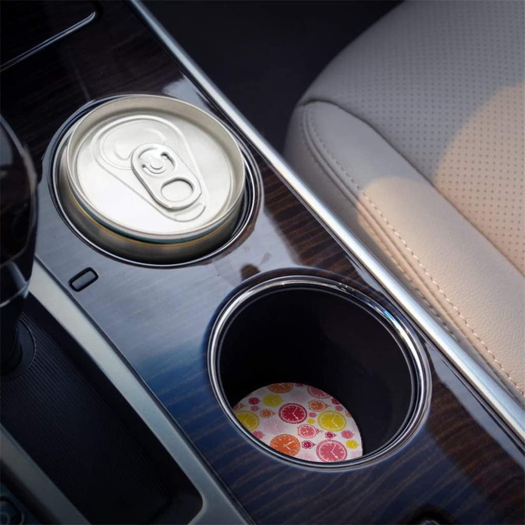Clock Dial Color Car Coasters Ceramic Water Cup Mat for Bottle Holder Coaster Round Decoration Accessories