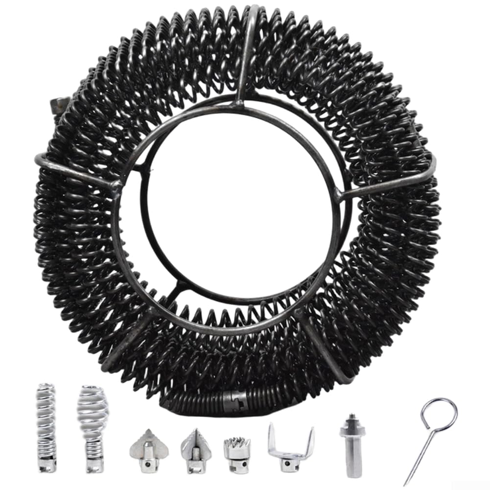 Steel Drain Snake - Tubo flessibile con punte da trapano, 6 m, cestino