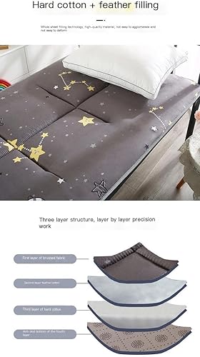 Miniatura 4 de zyhfcfff-sd Colchón de futón japonés, tapete de piso tatami, colchón portátil para camping, almohadilla para dormir para niños, plegable,