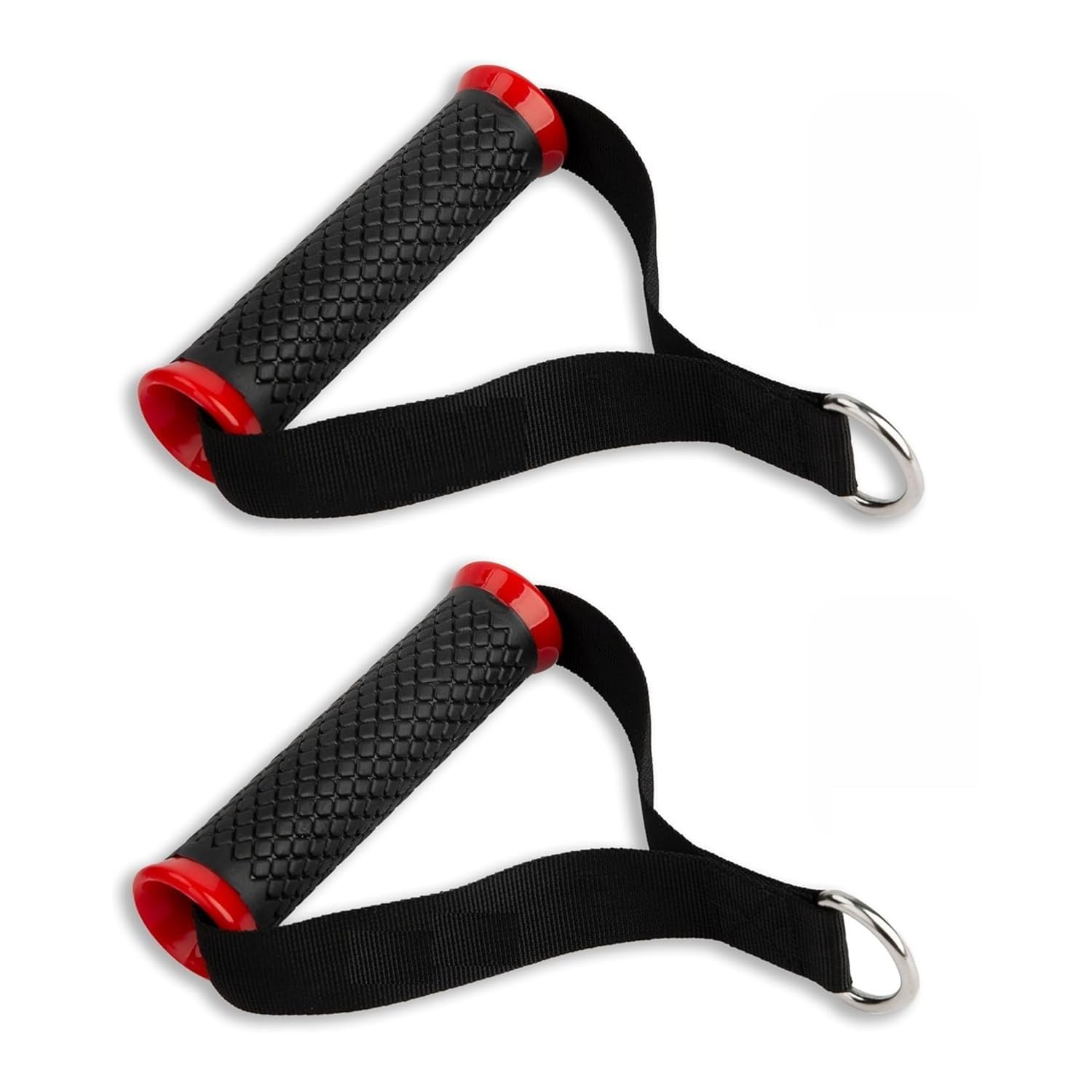ASH Gym Heavy Duty Exercise Handles for Cable Machine Attachments | with Solid ABS Cores & Welded D-Rings | Non-Slip Grip | High Resistance | 1 Pair | Red | 14(L) x 4 (Diameter) cm-image-20