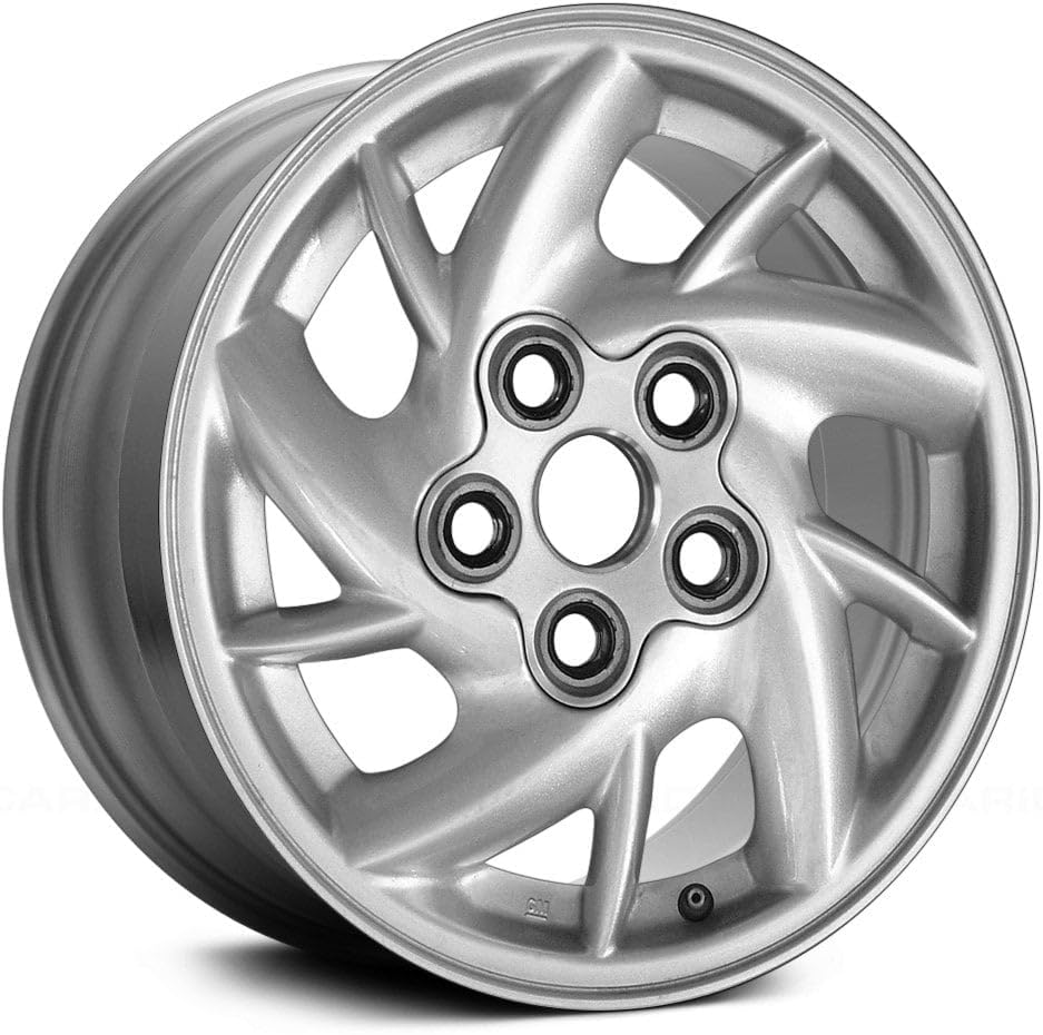 15 inch Aluminum Wheel For Pontiac Grand Am 2001–2005 10-Spoke Sparkle Silver 5 Lug 115 mm 15 x 6 in Reman - Factory Wheel Rim