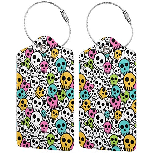 Étiquette de luxe en cuir avec motif crâne coloré Cover