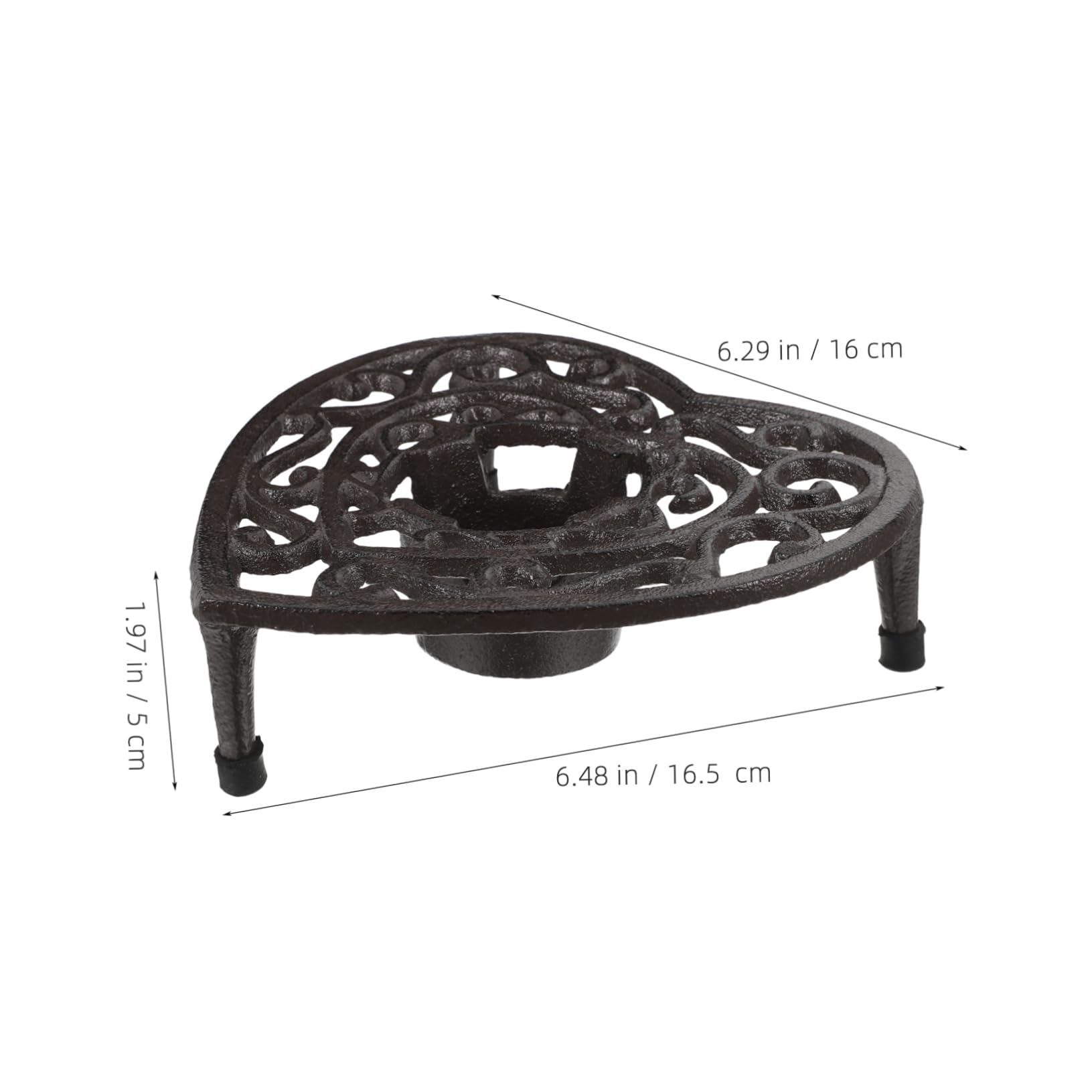Alipis Calentador De Tetera De Hierro Fundido Soporte Tripod para Té y Café con Portavelas Estable y Duradero para Uso Casa y Eventos