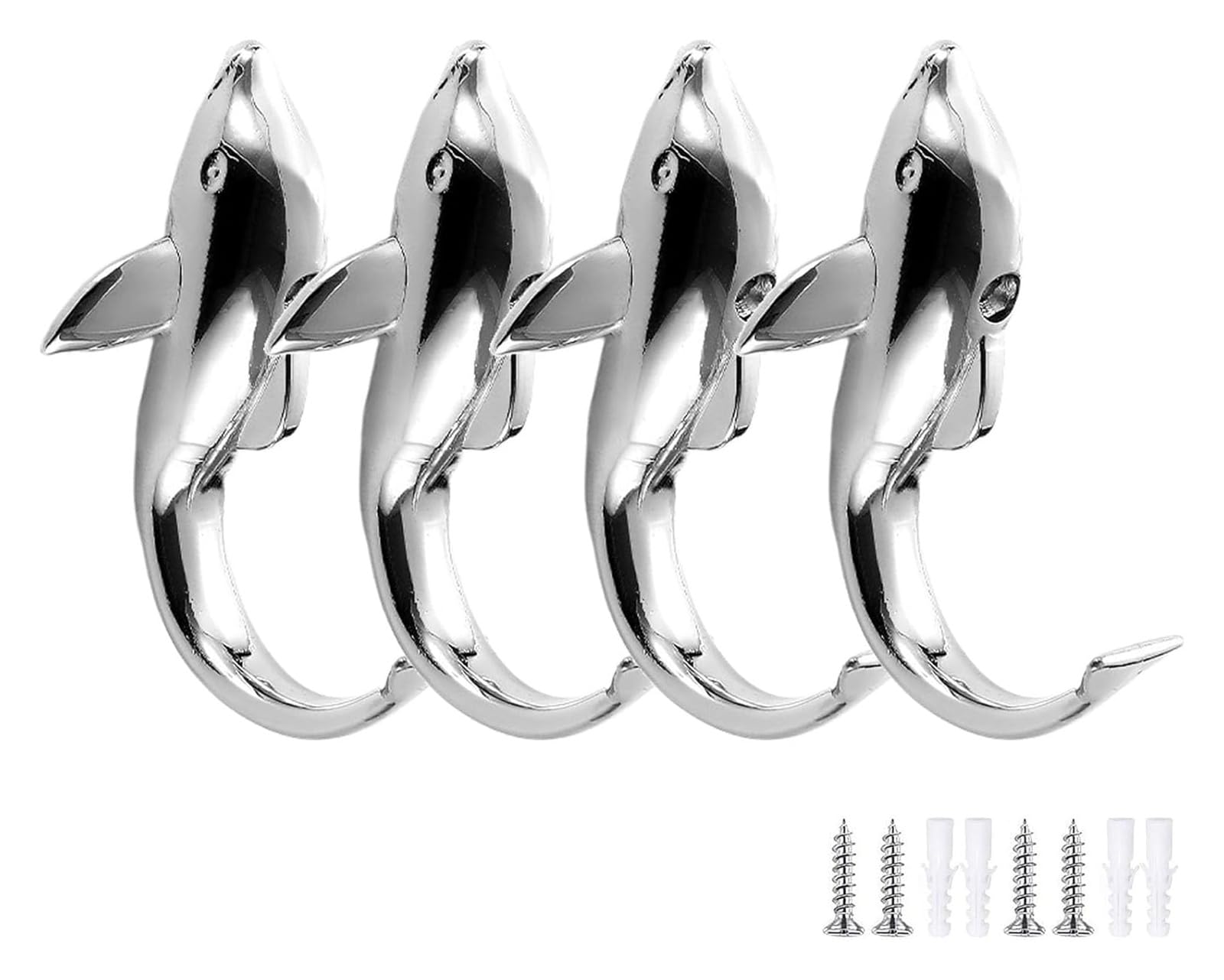 Patères pour mur dauphin argent brillant pour créer une ambiance douce et poétique