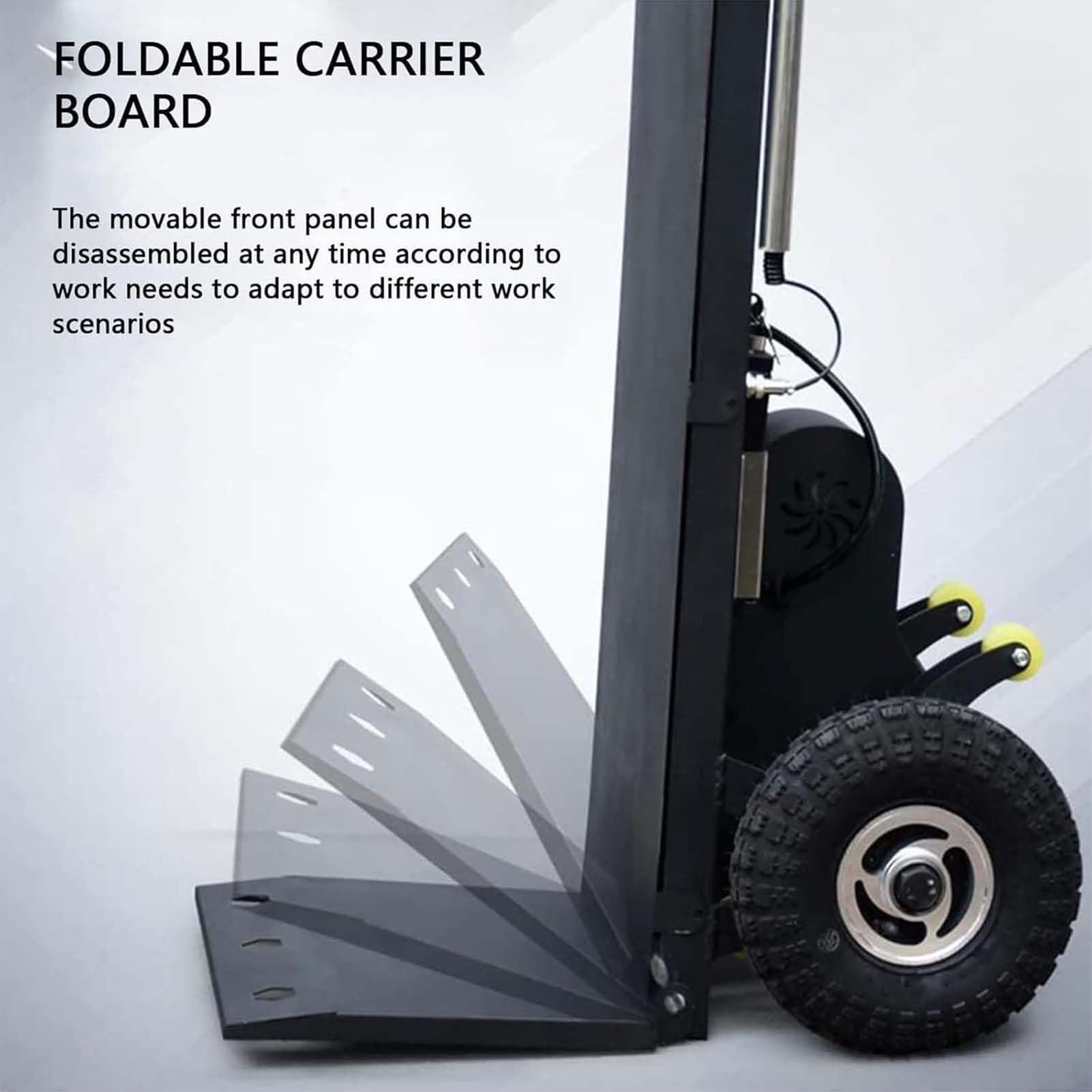 Carrello elettrico resistente per salire le scale, motore brushless, batteria rimovibile, design ergonomico per un facile trasporto di carichi pesanti