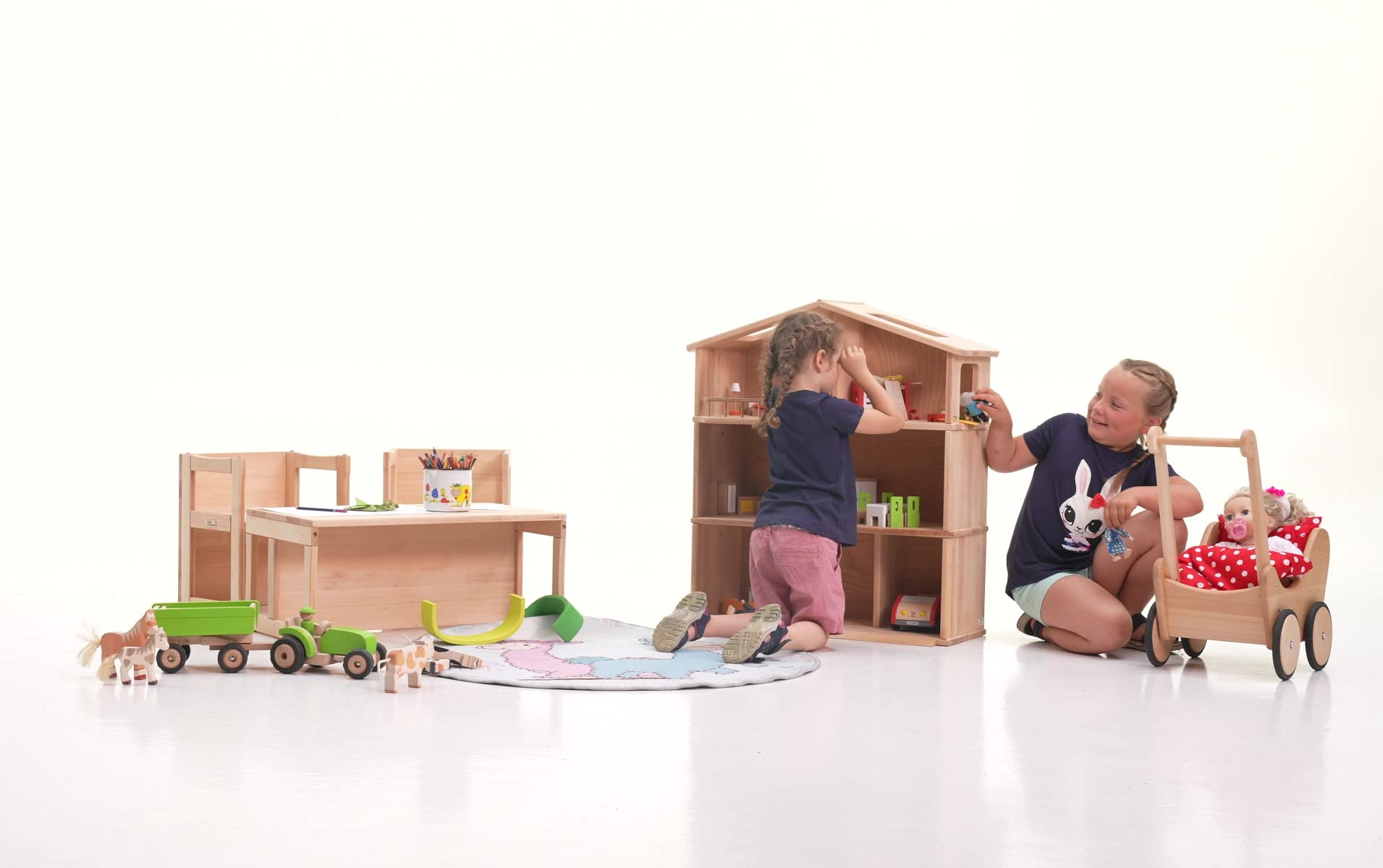 Holzspielzeug Peitz Kinder-Stapel-Bank | Wende-Sitzmöbel | 8037