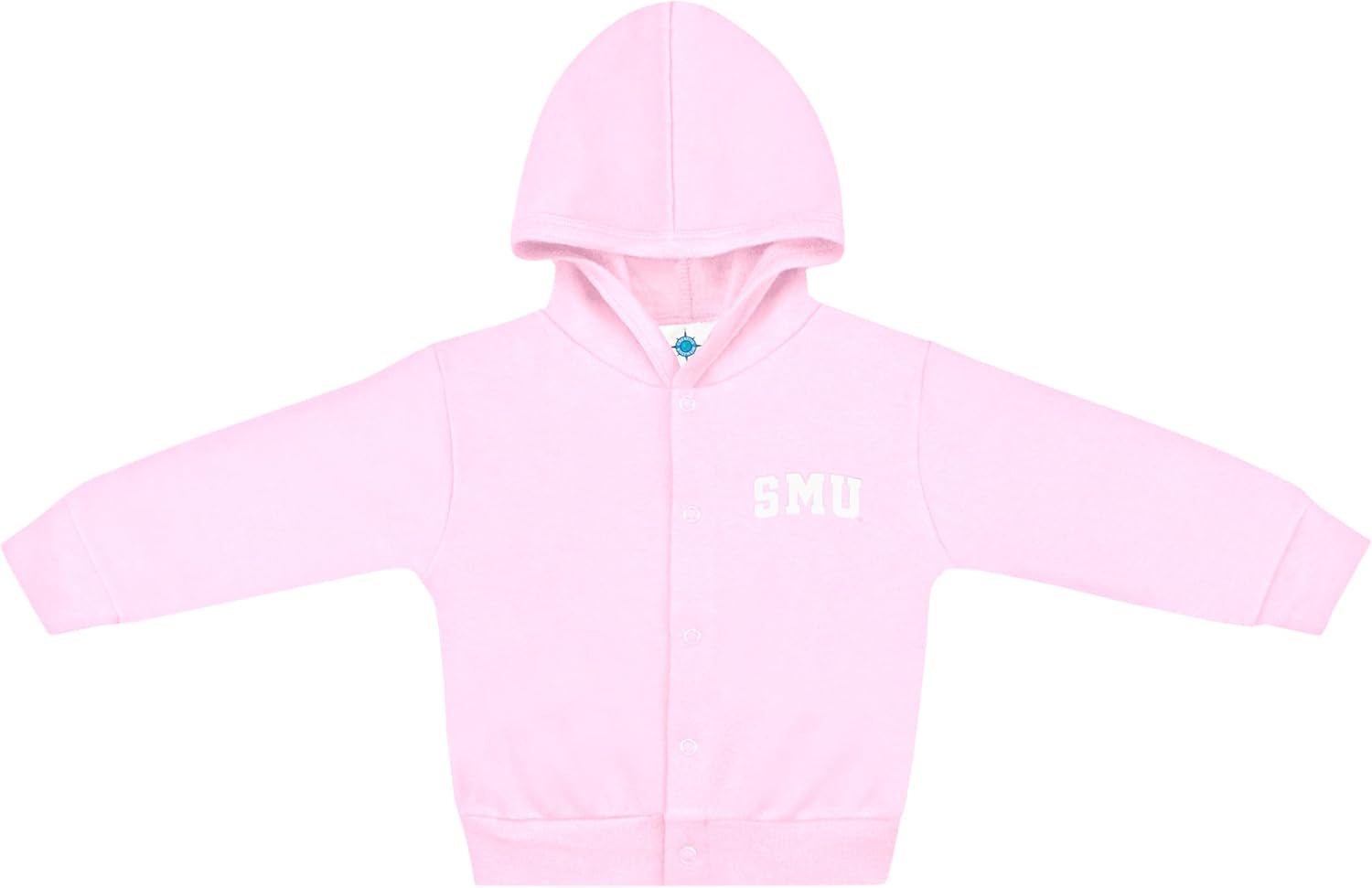 Creative Knitwear College Baby NCAA Officially Licensed Snap Hooded Jacket - SMU Mustangs SMU Logo - Pink - 4T