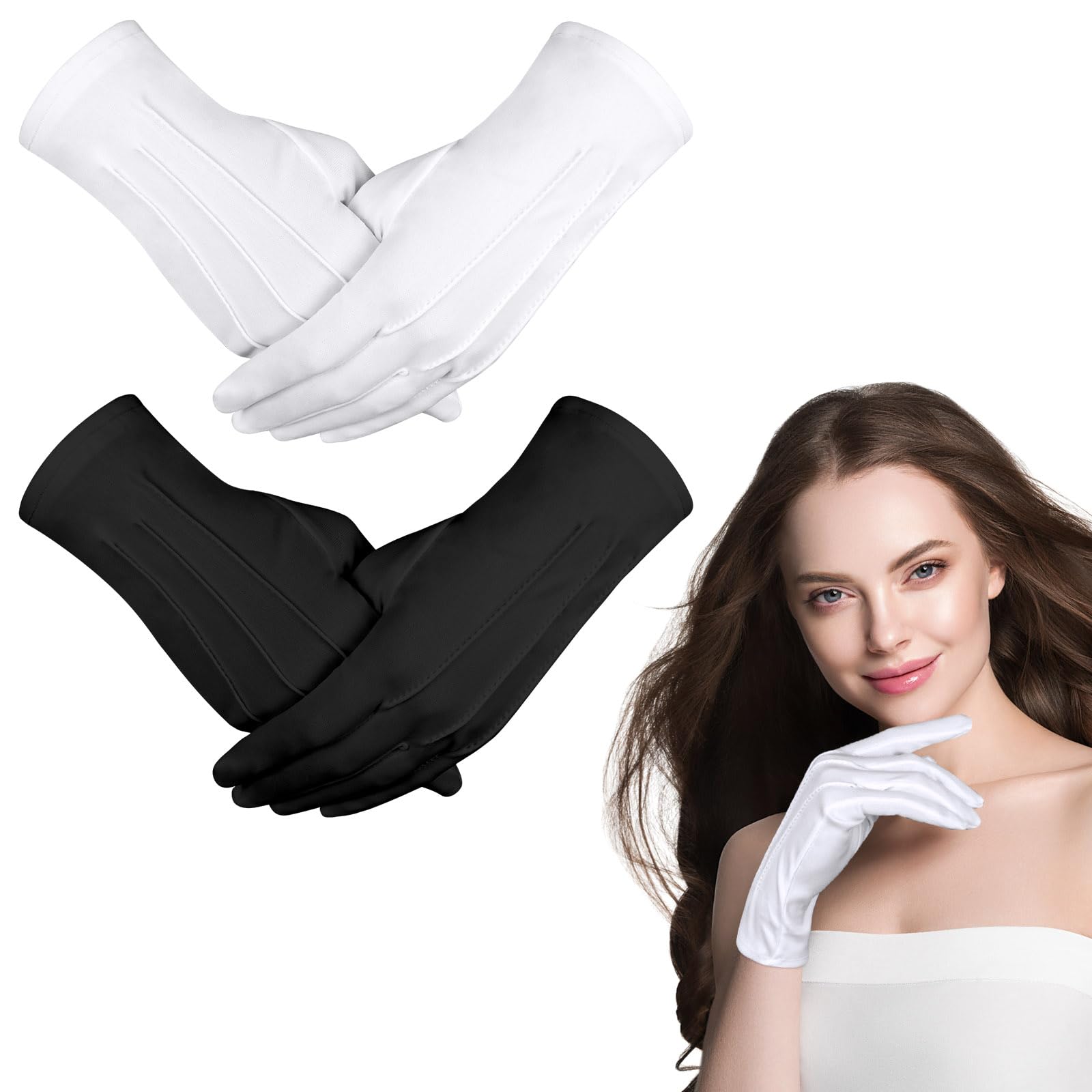 Aomig Short White Gloves White Gloves for Men & Women