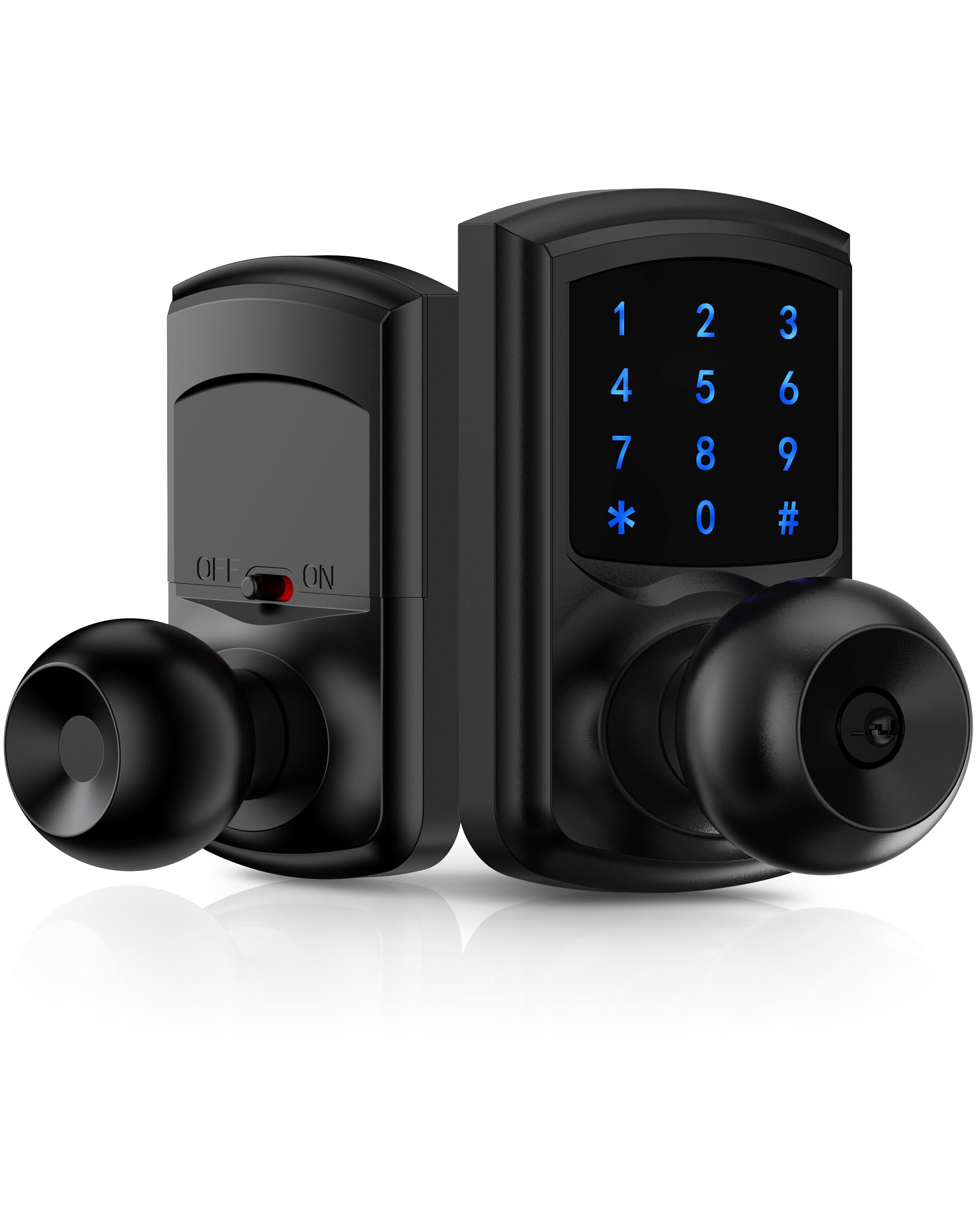 Hidalife Serratura per porta d'ingresso senza chiave, manopola con maniglia, serrature intelligenti per porta d'ingresso, garage camera da letto casa, touchscreen, one-slide per modalità passaggio,