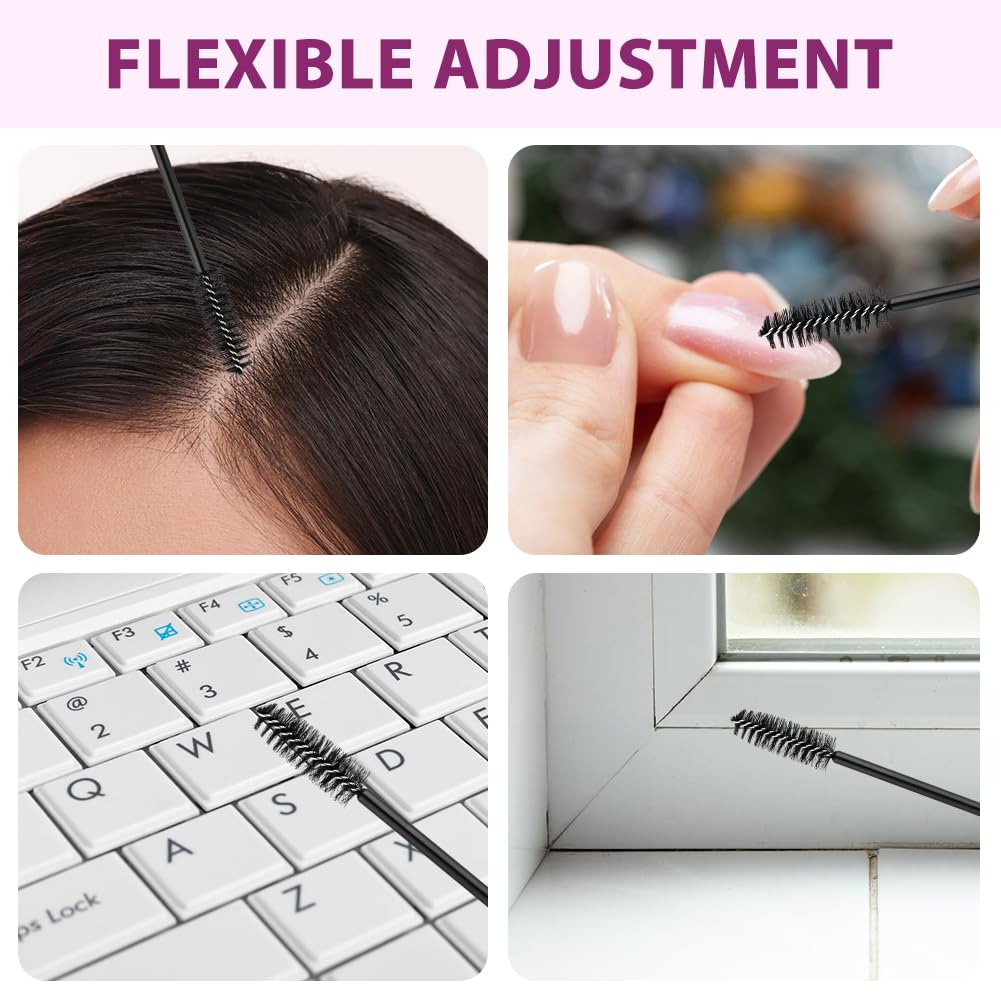 50PCS Brosses à Cils Jetables, Brosse à Sourcils, Pinceaux à Jetables, Applicateur Cillets Brosse pour Maquillage Extension Cillets Sourcils (Noir)