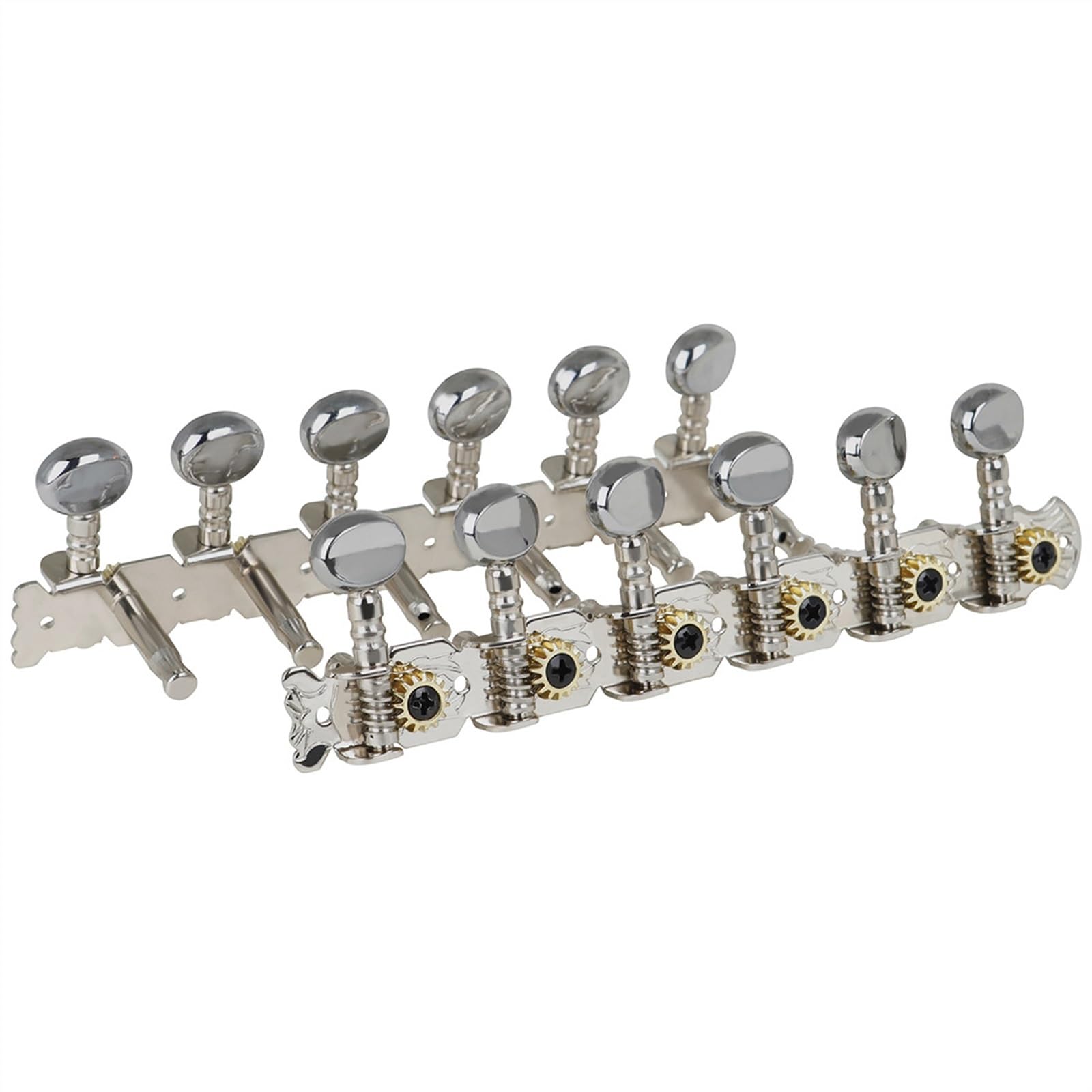 Gitarren Tuning Stecker Set 6-gliedrige Stimmschlüsselschraube Für 12-saitige Folk-Gitarre Runder Kopf Stahlsäule Wirbel Stimmknopf Gitarrenzubehör