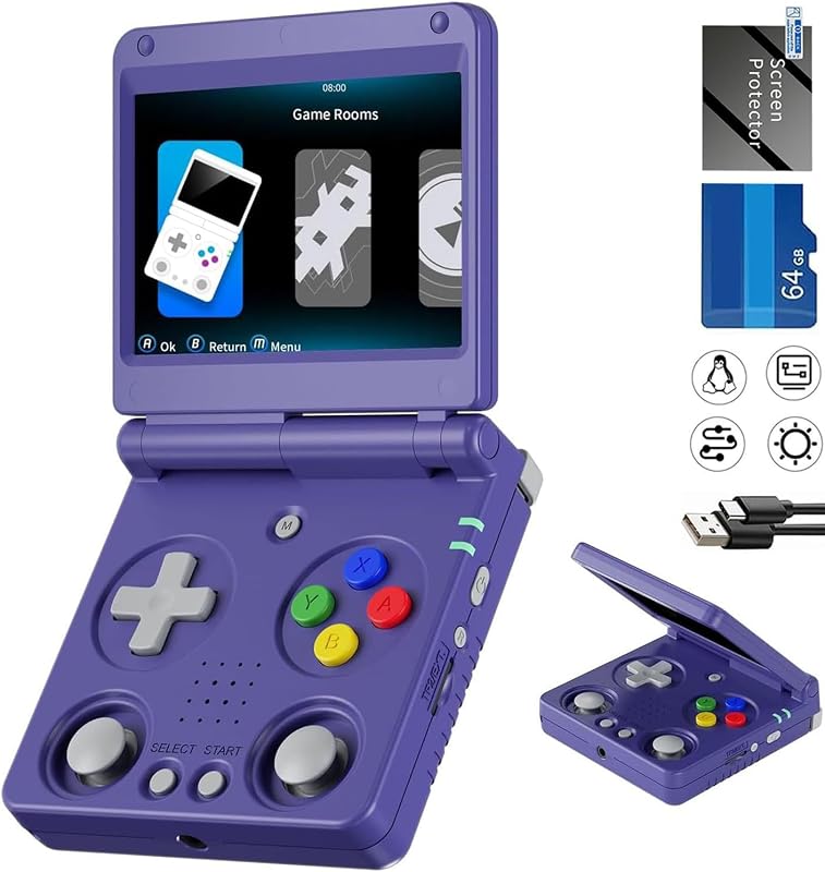Flip Retro Handheld Game Console Retro Gaming Console with 64G Preloaded 5532 Games,3300 mAh Battey, Portable Clamshell Games Consoles Supports 5G WiFi Bluetooth HDMI 30+ Simulators RG34XXSP