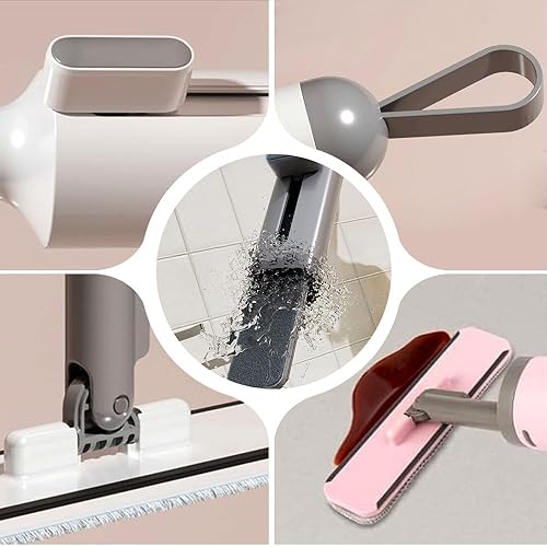 Miniatura 2 de Mini trapeador giratorio con cepillo para hendiduras, mini trapeador portátil 2024, giratorio de 180, sin lavado a mano, para baño, cocina,