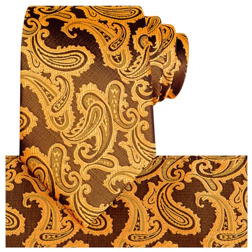 Image of KissTies Mens Paisley Tie And Pocket Square Necktie Sets